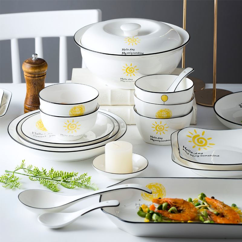 Ceramic bowls and pl